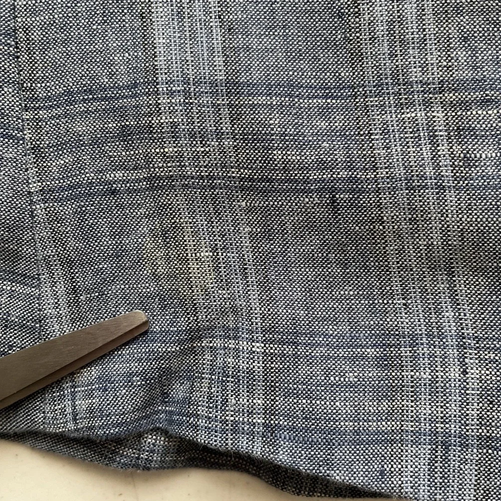 Joseph Abboud Men's Blue Plaid Linen Sport Coat Blazer Jacket XL Two Button